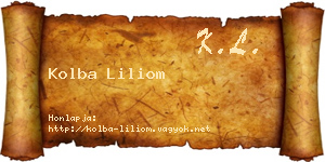 Kolba Liliom névjegykártya